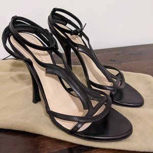 BOTTEGA VENETA Black Leather Heeled Sandals (38)